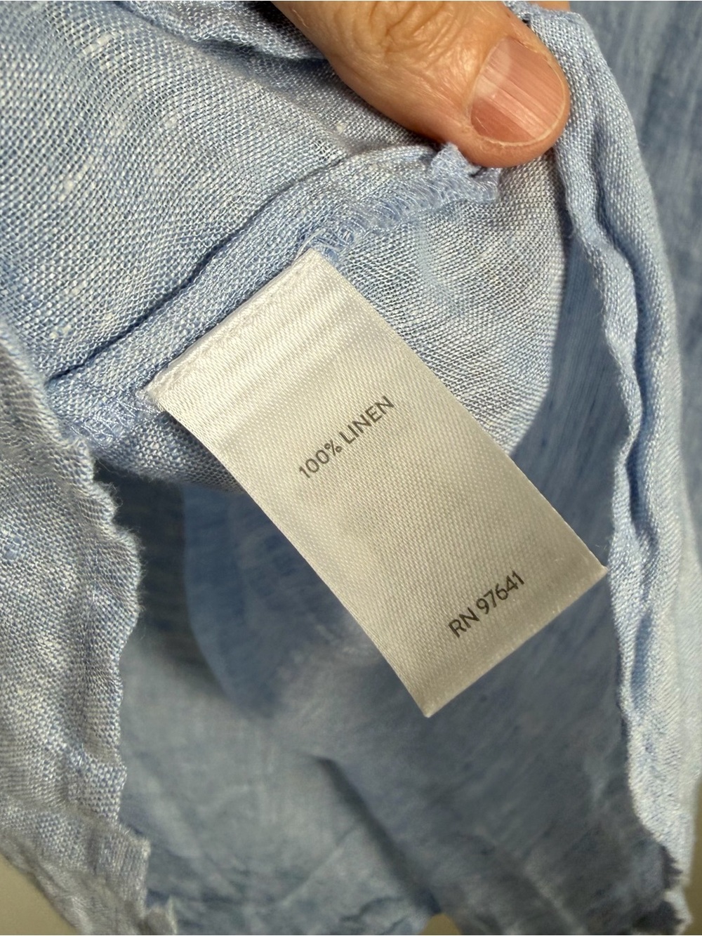J.Jill Pure 100% Linen Light Blue Chambray Tunic Top Lagenlook Coastal Large - Picture 5 of 8